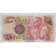 GHANA 1978 10 CEDIS BILLETE SIN CIRCULAR, UNC